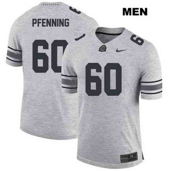 Blake Pfenning Stitched Ohio State Buckeyes Authentic Mens Nike  60 Gray College Football Jersey Jersey
